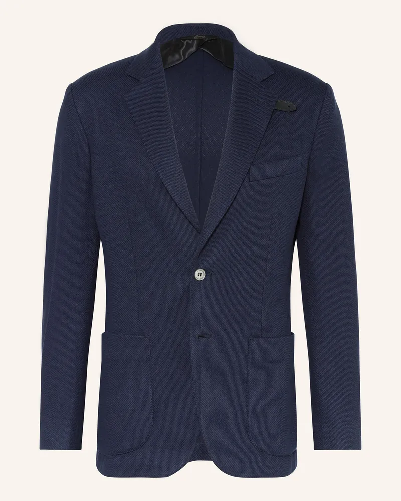 Brioni Sakko Regular Fit mit Seide Dunkelblau