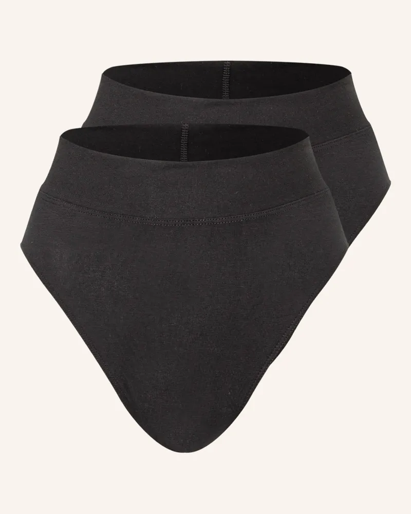 Calida 2er-Pack Taillenslips Elastic schwarz Schwarz
