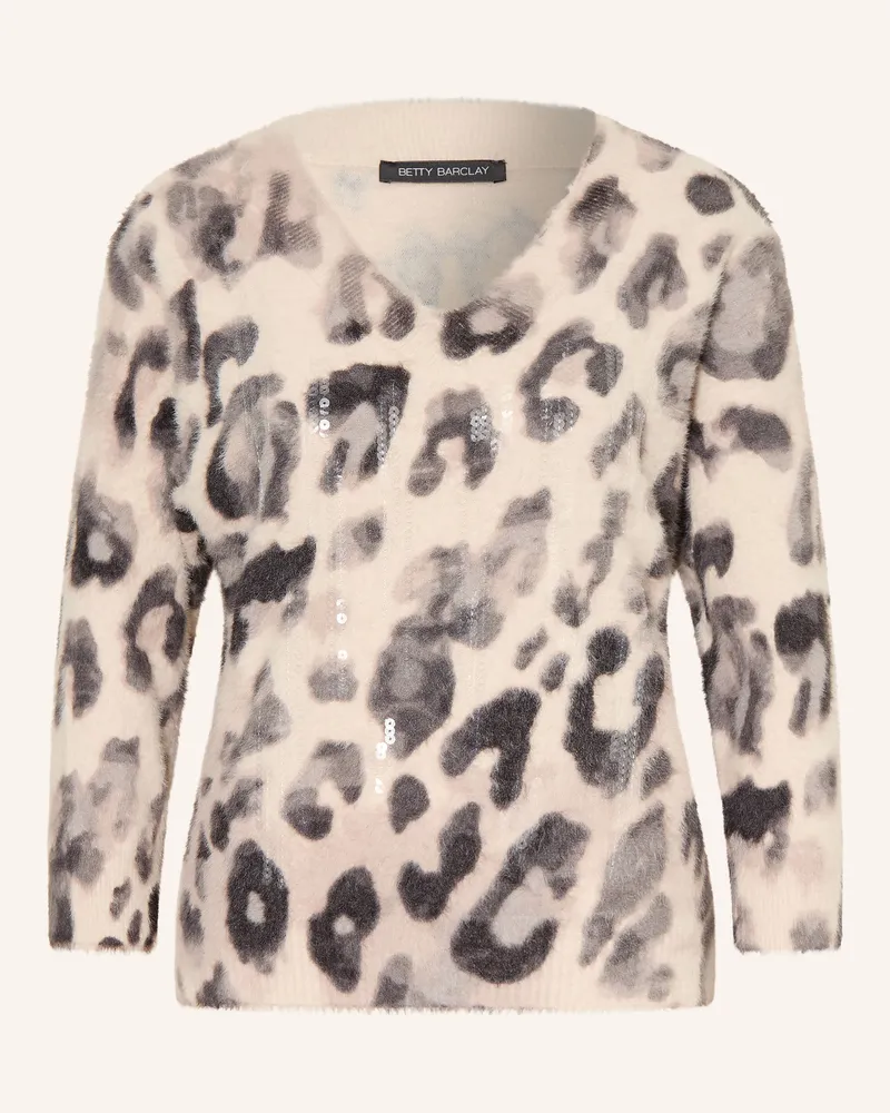 Betty Barclay Pullover Mit 3/4-Arm Und Pailletten grau Dunkelgrau