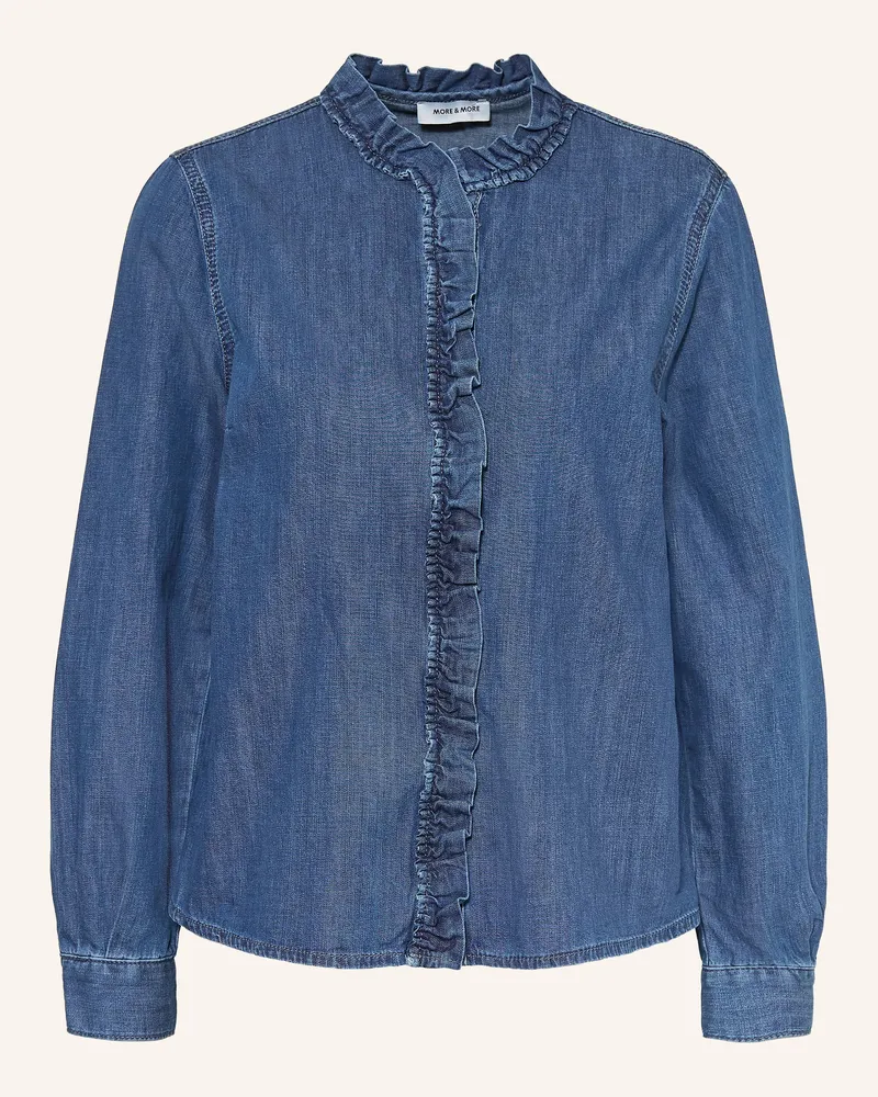 More & More Jeansbluse Mit Rüschen blau Blau