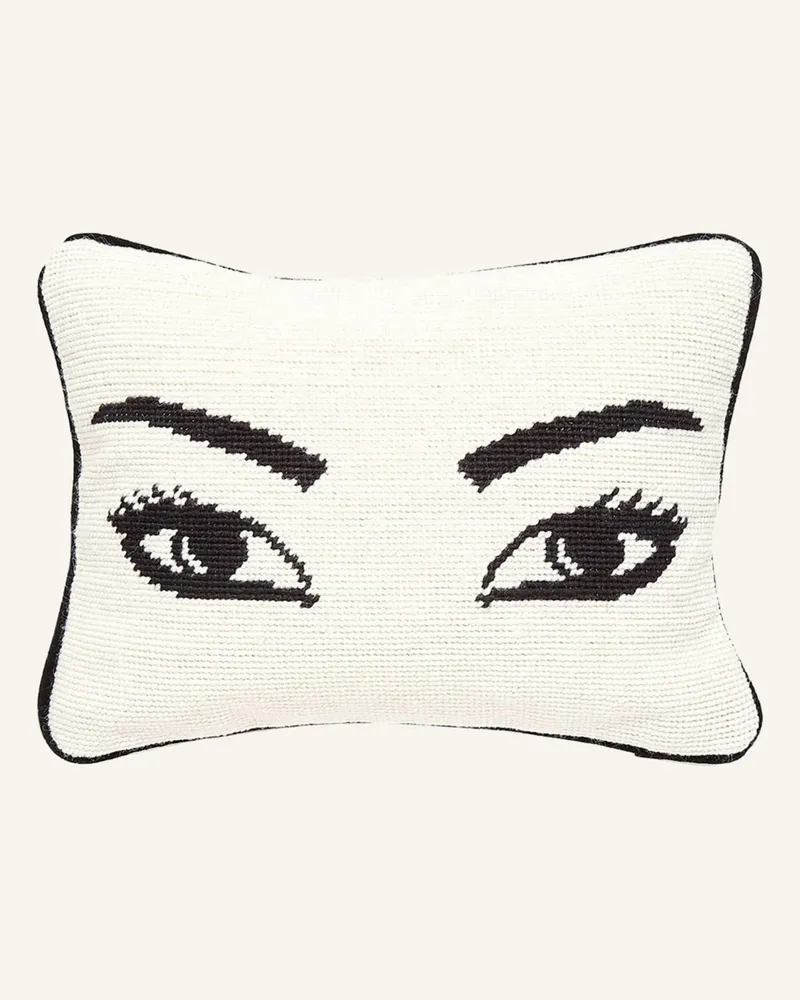 Jonathan Adler Dekokissen Eyes weiss Beige