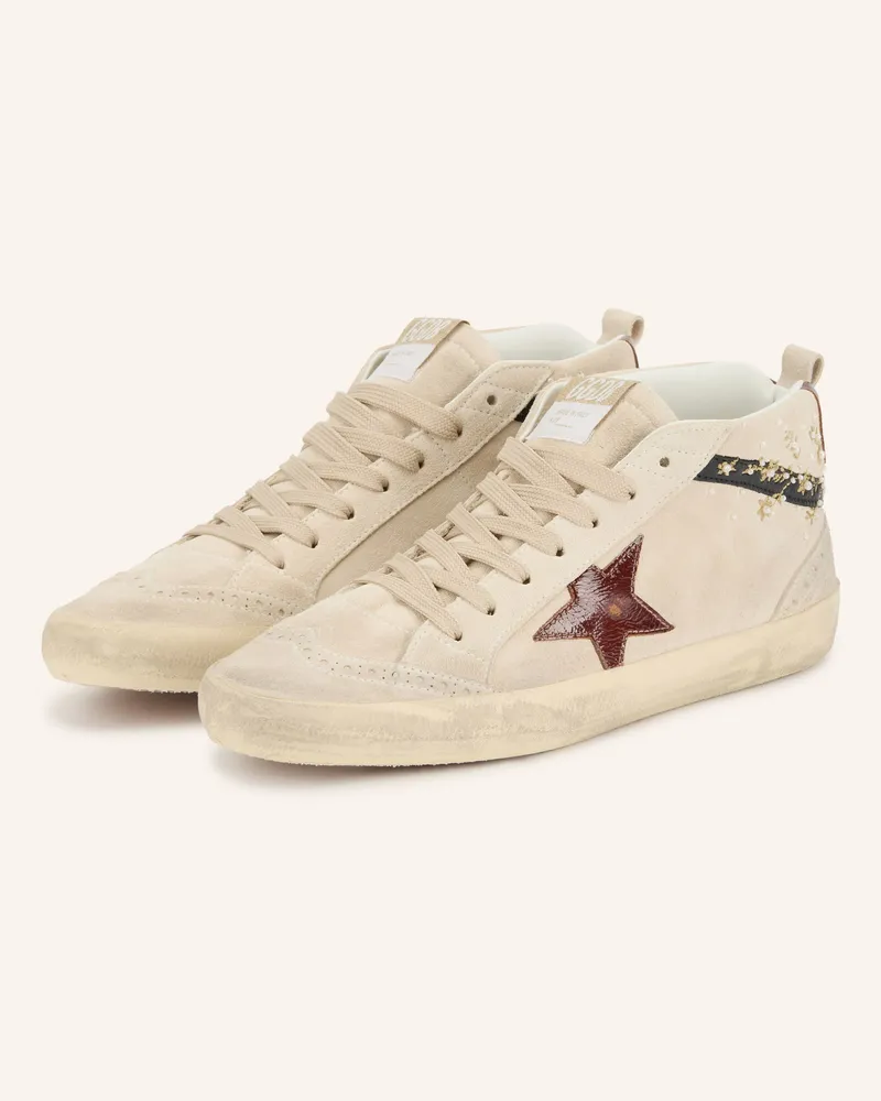 Golden Goose Sneaker Mid Star Mit Schmuckperlen beige Hellbraun