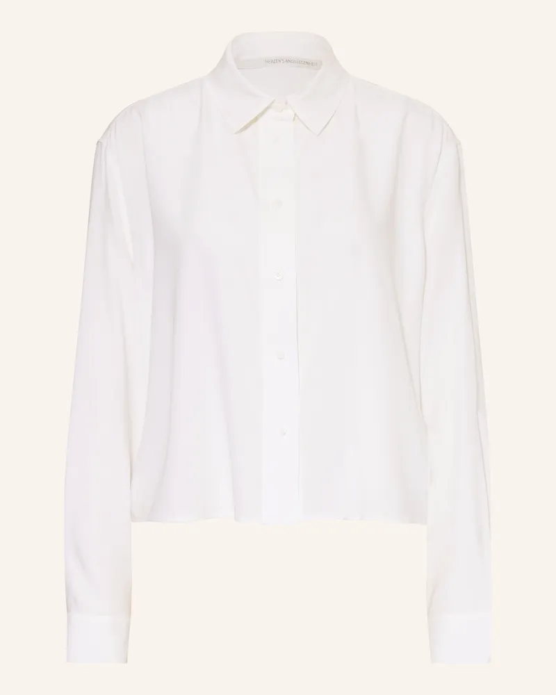 Herzen's Angelegenheit Hemdbluse aus Seide Weiss