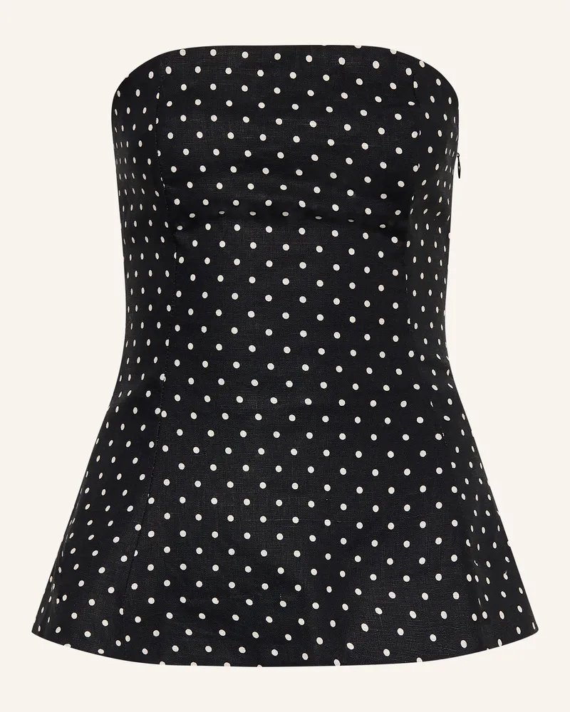 Faithfull The Brand Off-Shoulder-Top Petro Aus Leinen schwarz Schwarz