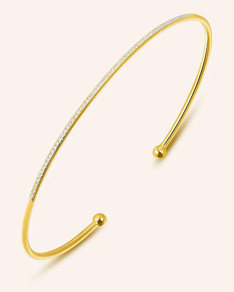 Leaf Armreif CIRCLE aus 18 Karat Gelbgold mit Diamanten Gold
