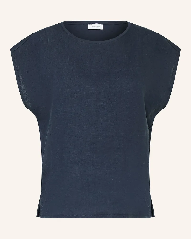 Darling Harbour T-Shirt aus Leinen Marine
