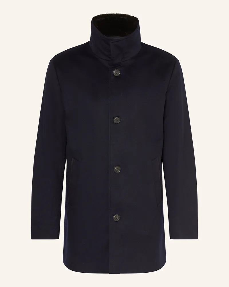 Paul & Shark Cashmere-Mantel mit herausnehmbarer Blende Dunkelblau