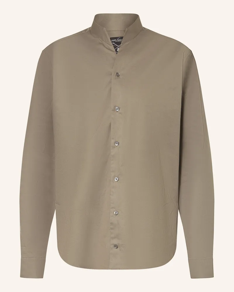 van Laack Hemd VL-RUDO-XX Regular Fit mit Stehkragen Khaki