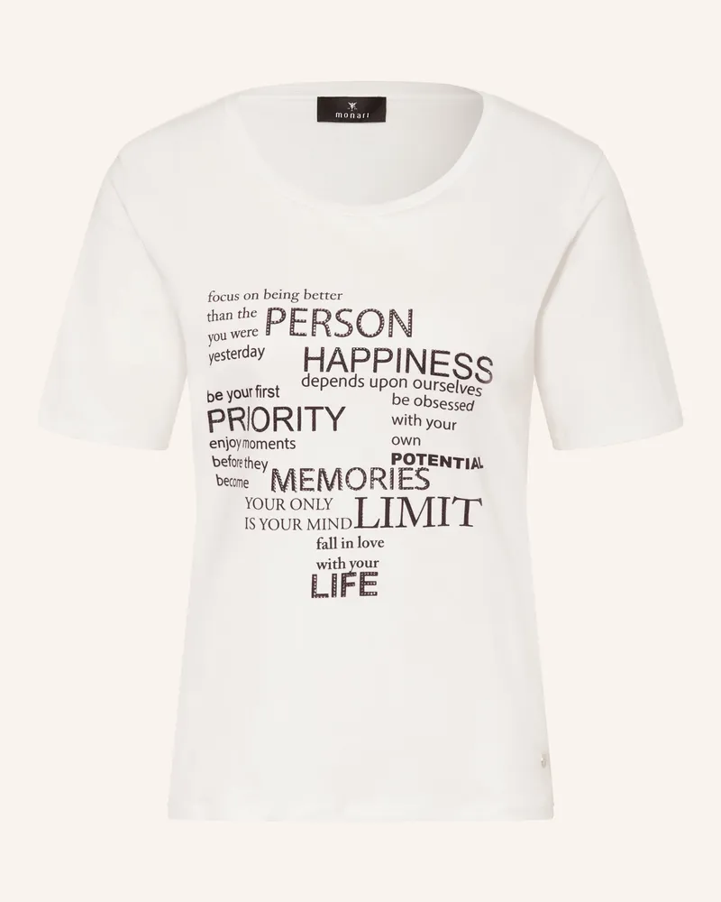 monari T-Shirt mit Schmucksteinen Weiss