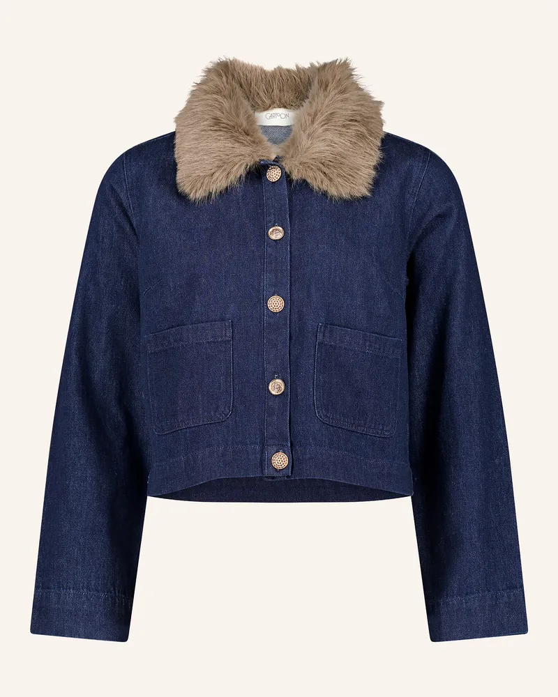 Cartoon Jeansjacke Mit Abnehmbarem Kunstfell blau Dunkelblau