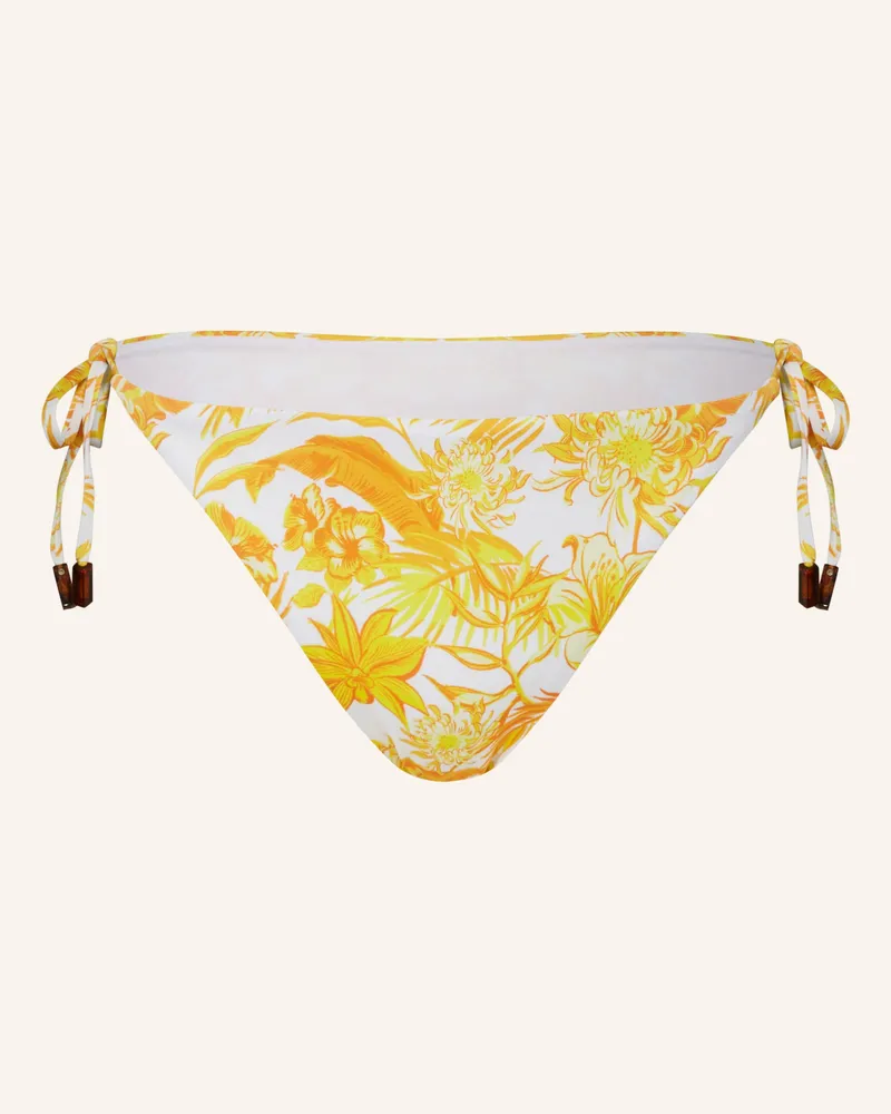 Vilebrequin Triangel-Bikini-Hose Tahiti Flowers gelb Weiss