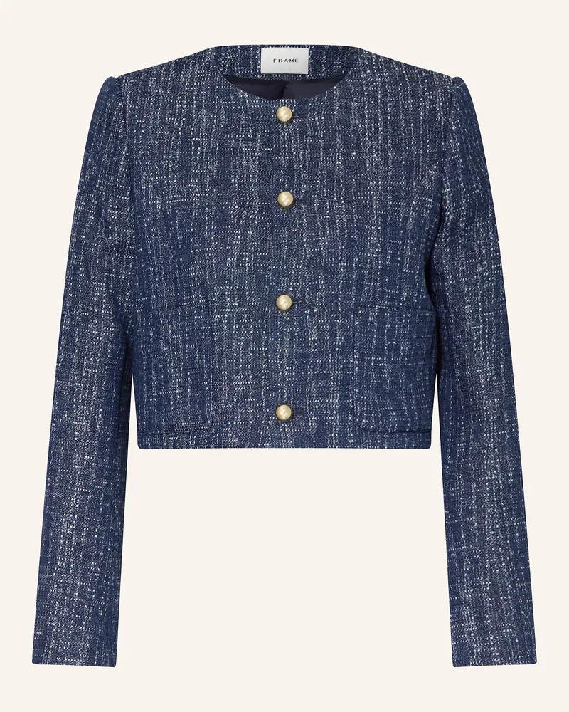 Frame Denim Kastenjacke THE TWEED aus Tweed Dunkelblau