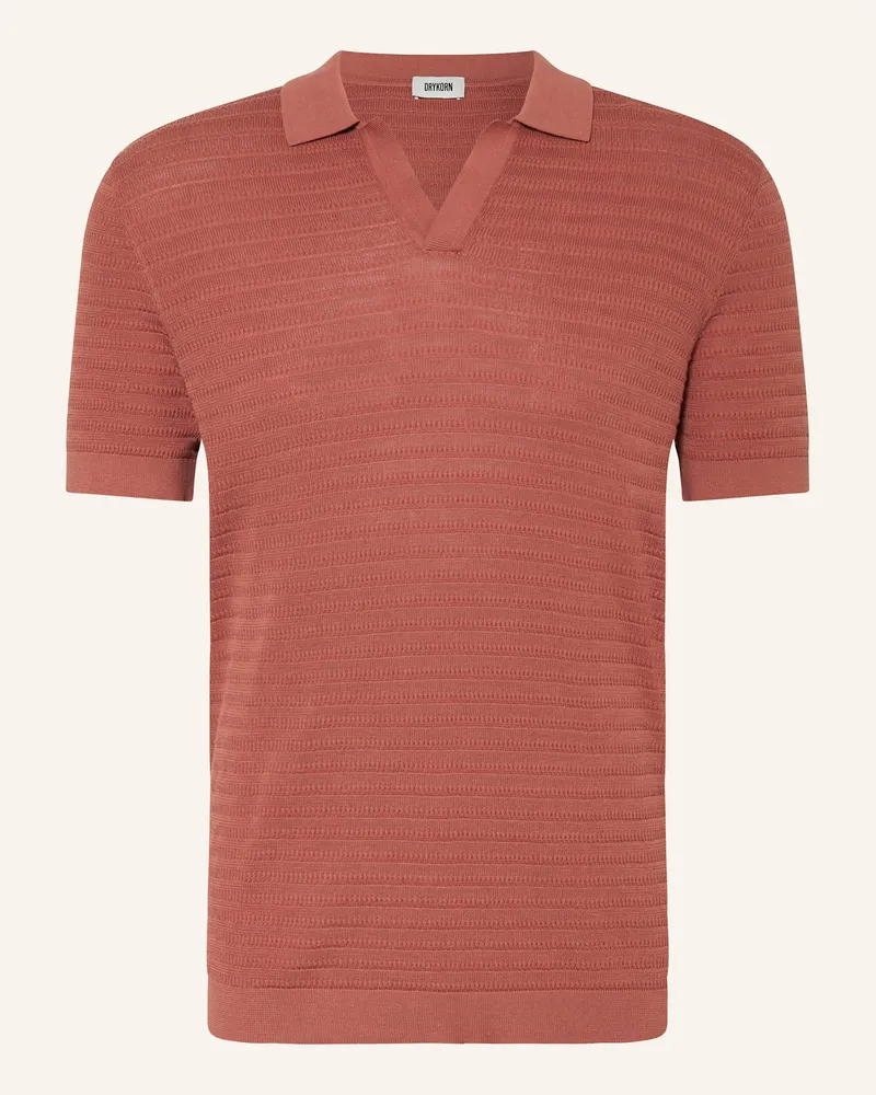 Drykorn Strick-Poloshirt BRAIAN Dunkelorange