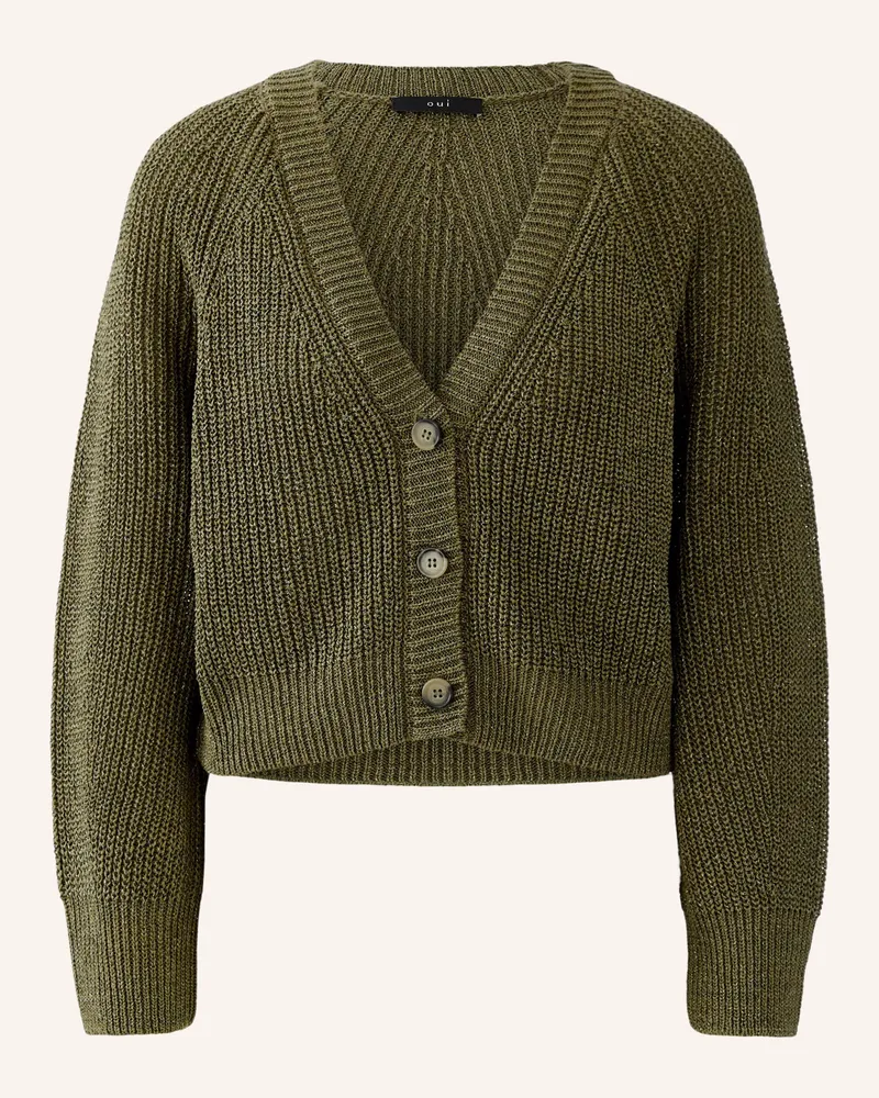 Oui  Strickjacke Grün