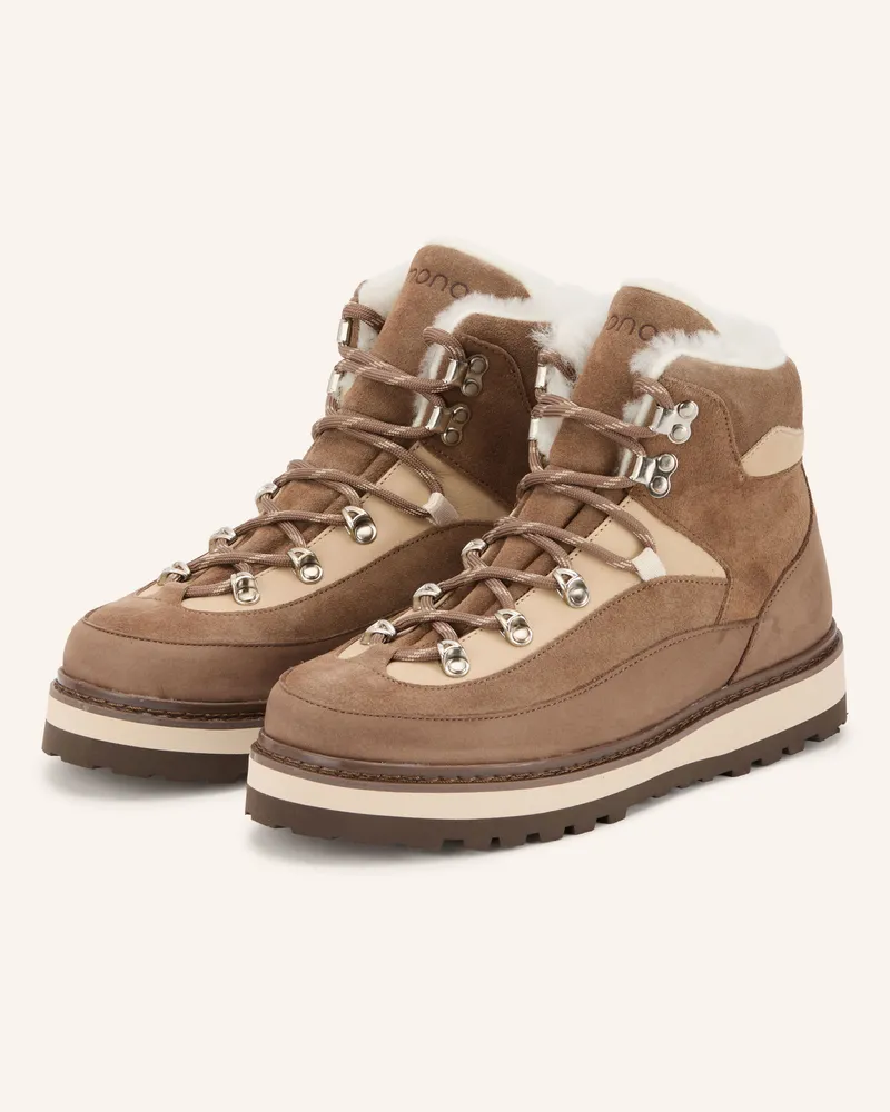 Mono Schnürboots Tag Cap beige Braun