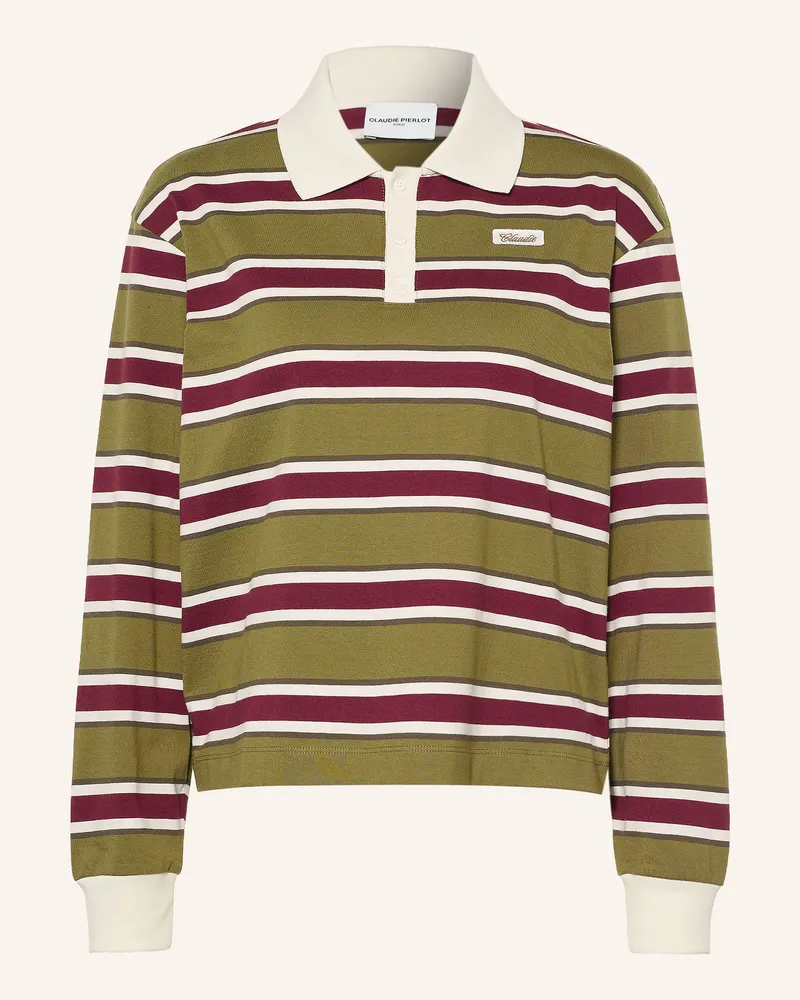Claudie Pierlot Jersey-Poloshirt gruen Oliv