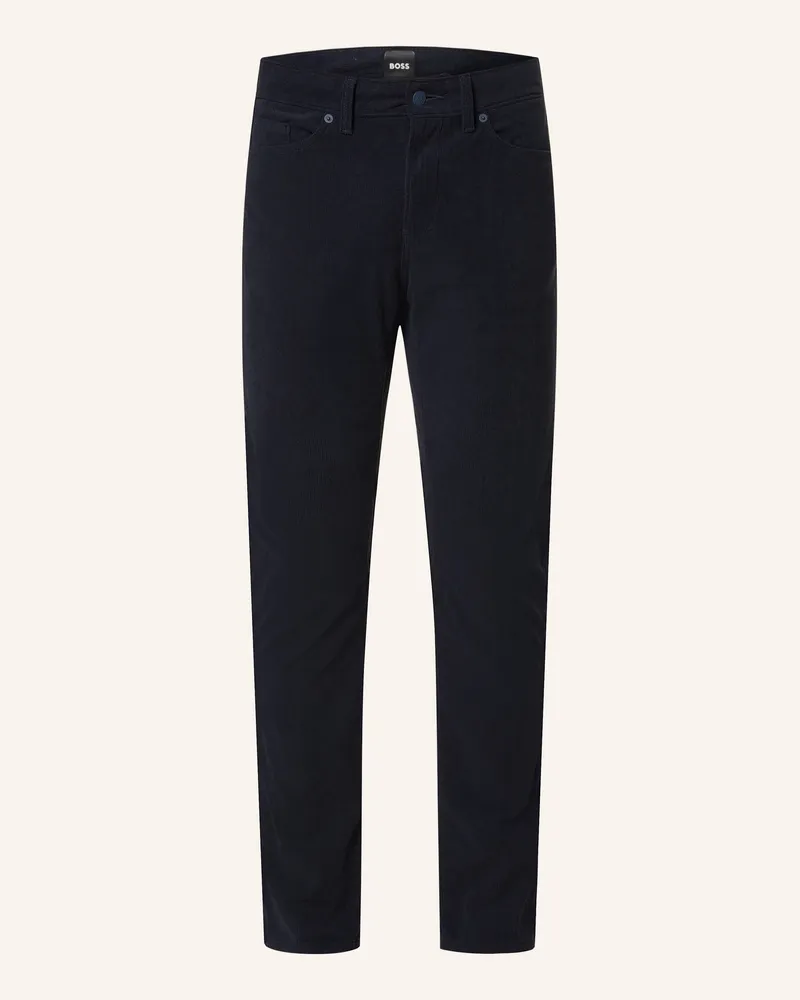 HUGO BOSS Cordhose Delaware Slim Fit blau Dunkelblau