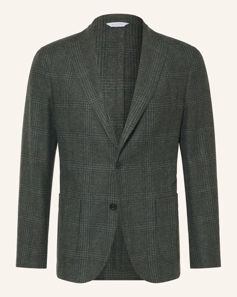 Boglioli Flanellsakko Extra Slim Fit gruen Dunkelgrün