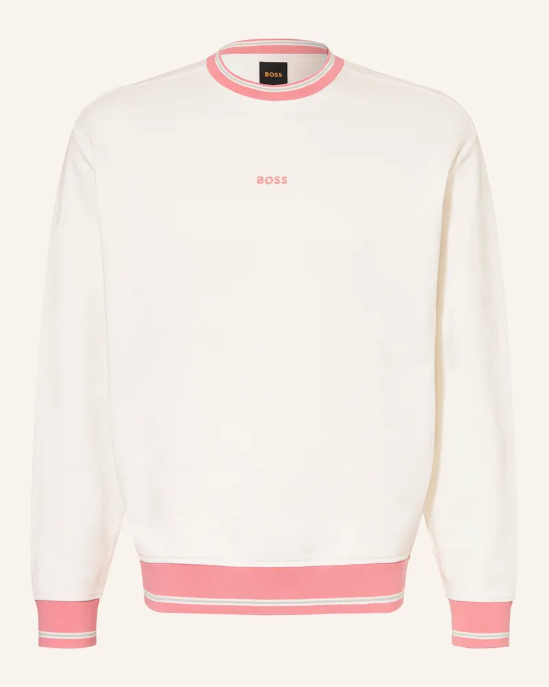 HUGO BOSS Sweatshirt We Blocks weiss Creme