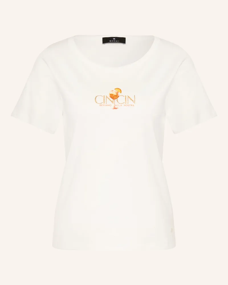 monari T-Shirt mit Schmucksteinen Weiss