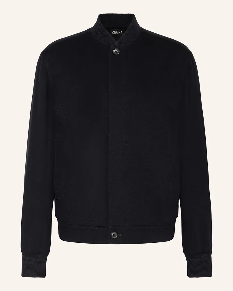 Ermenegildo Zegna Cashmere-Blouson blau Dunkelblau