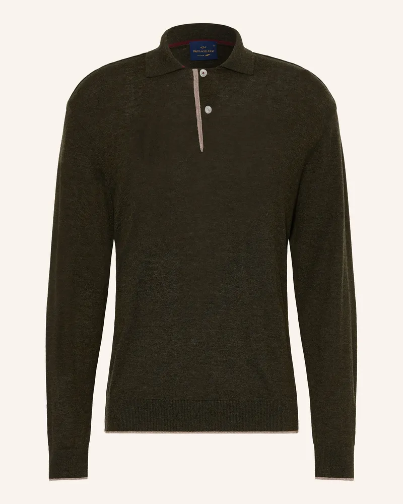 Paul & Shark Strick-Poloshirt gruen Dunkelgrün