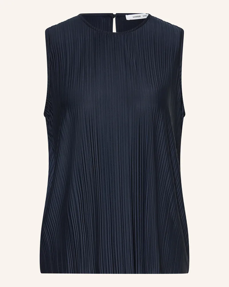 Samsøe & Samsøe Plisseetop Sauma blau Dunkelblau