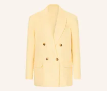 Oversized-Blazer Mit Leinen gelb