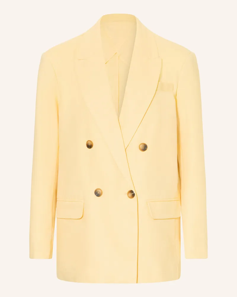 Selected Oversized-Blazer Mit Leinen gelb Hellgelb