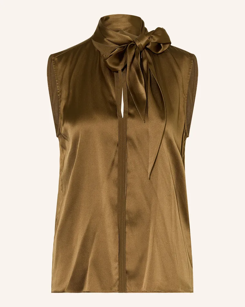 Dorothee Schumacher Satintop Sense Of Shine Mit Schluppe braun Khaki