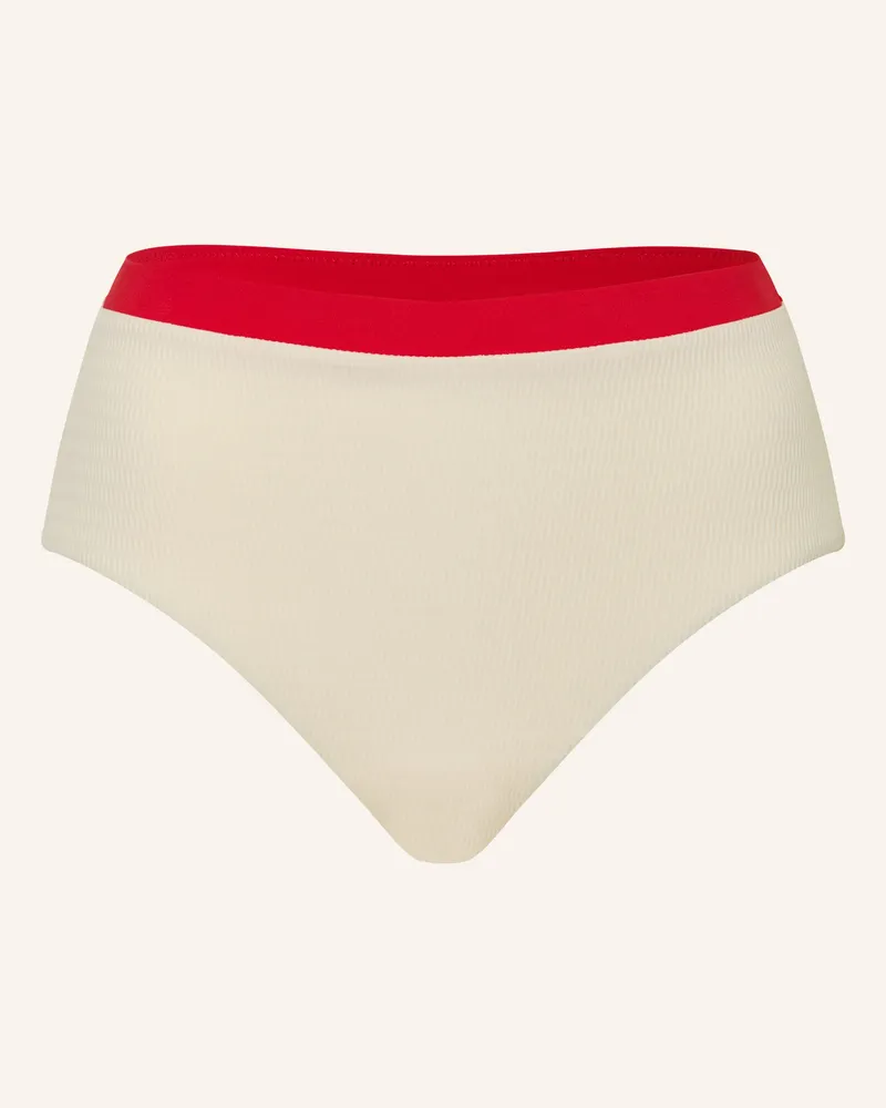 Seafolly Australia High-Waist-Bikini-Hose Bandwave weiss Ecru