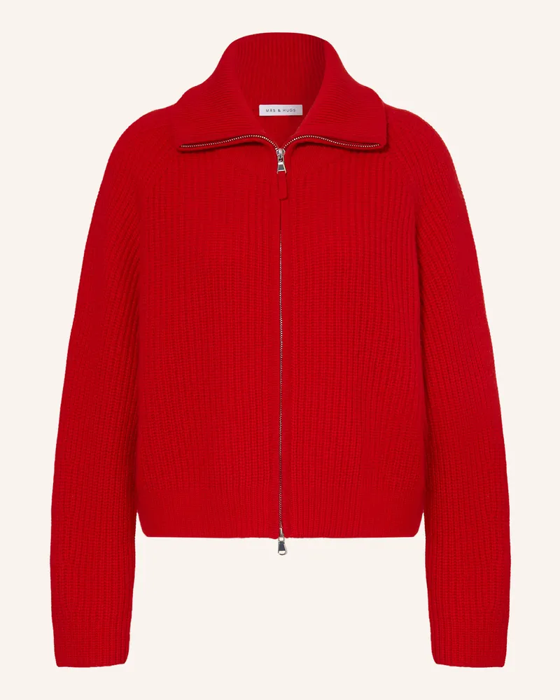 Mrs & HUGS Strickjacke Mit Cashmere rot Rot