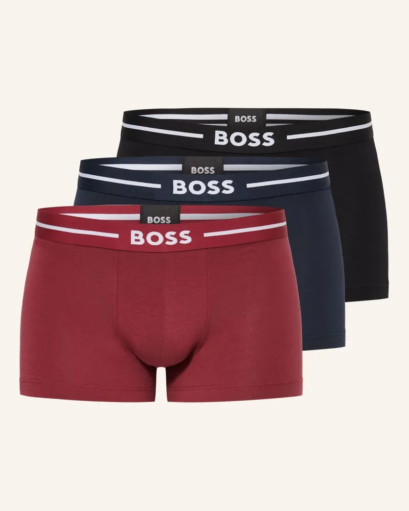 HUGO BOSS 3er-Pack Boxershorts Rot