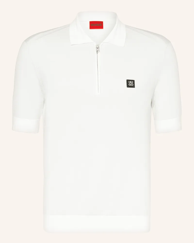 HUGO BOSS Strick-Poloshirt Sayfong weiss Weiss