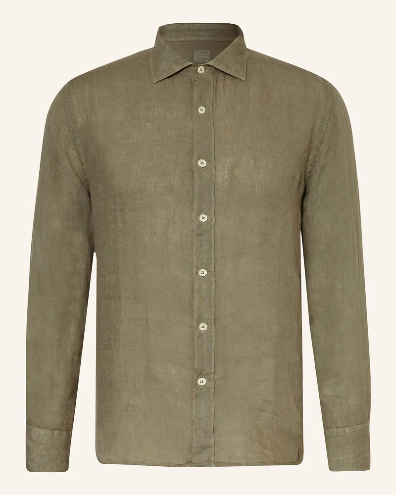 120% Lino Leinenhemd Slim Fit Grün