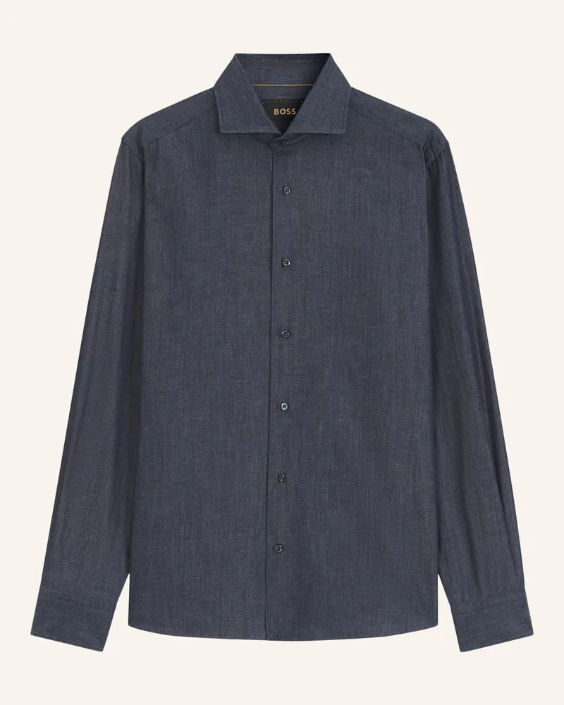 HUGO BOSS Hemd L-Hays-Spreadw-C-252 Slim Fit blau Dunkelblau
