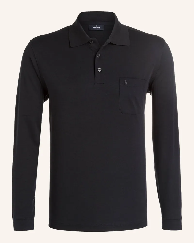 Ragman Poloshirt schwarz Schwarz