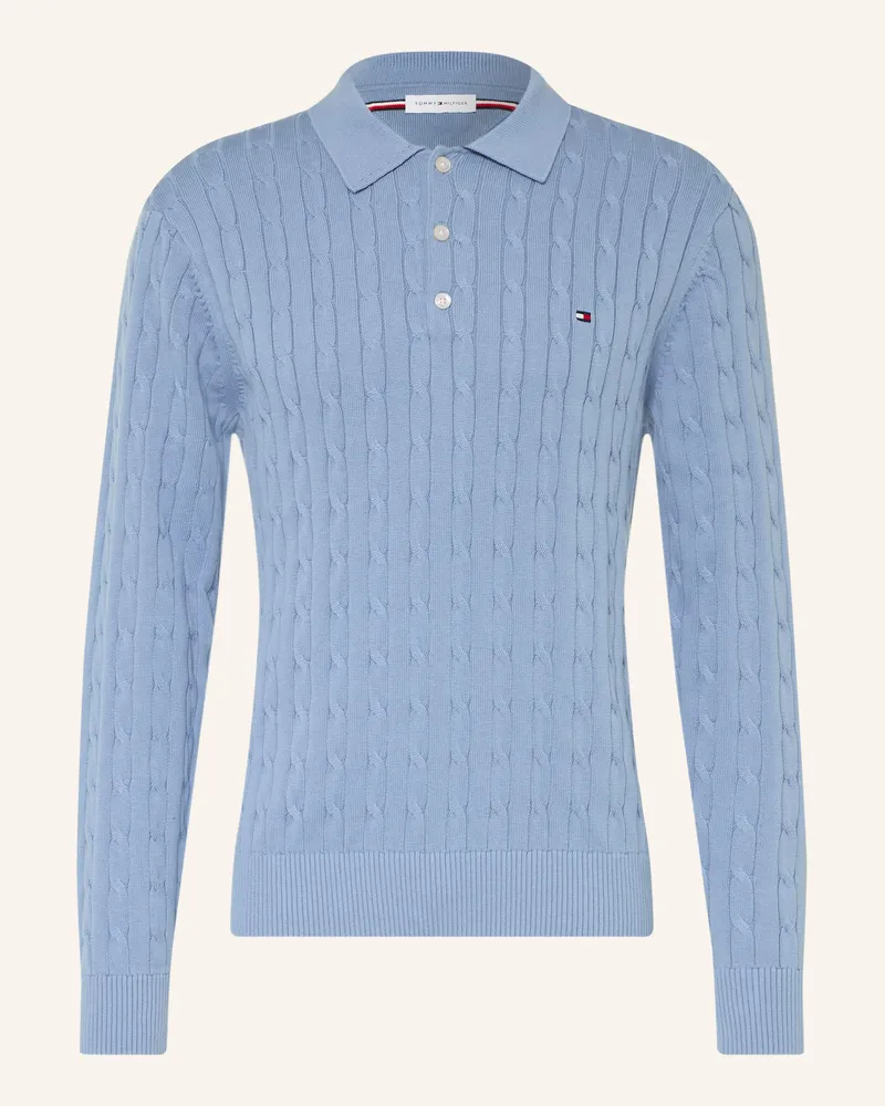 Tommy Hilfiger Strick-Poloshirt blau Hellblau