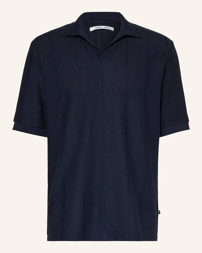 Samsøe & Samsøe Strick-Poloshirt SATRAVIS Dunkelblau