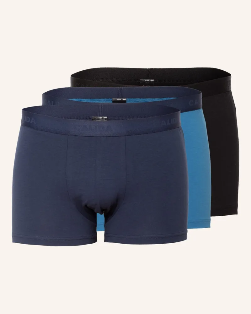 Calida 3er-Pack Boxershorts Natural Benefit schwarz Schwarz