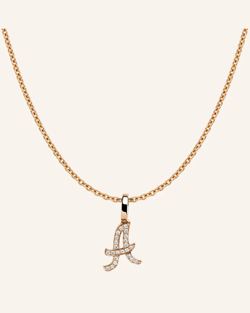 CADA Kette Tiny Diamond Letter A rosegold Roségold