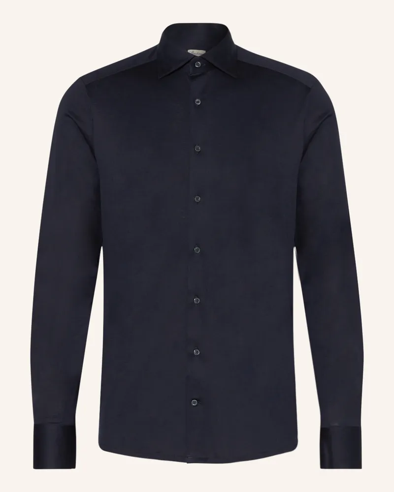 Stenströms Jerseyhemd Slim Fit blau Dunkelblau