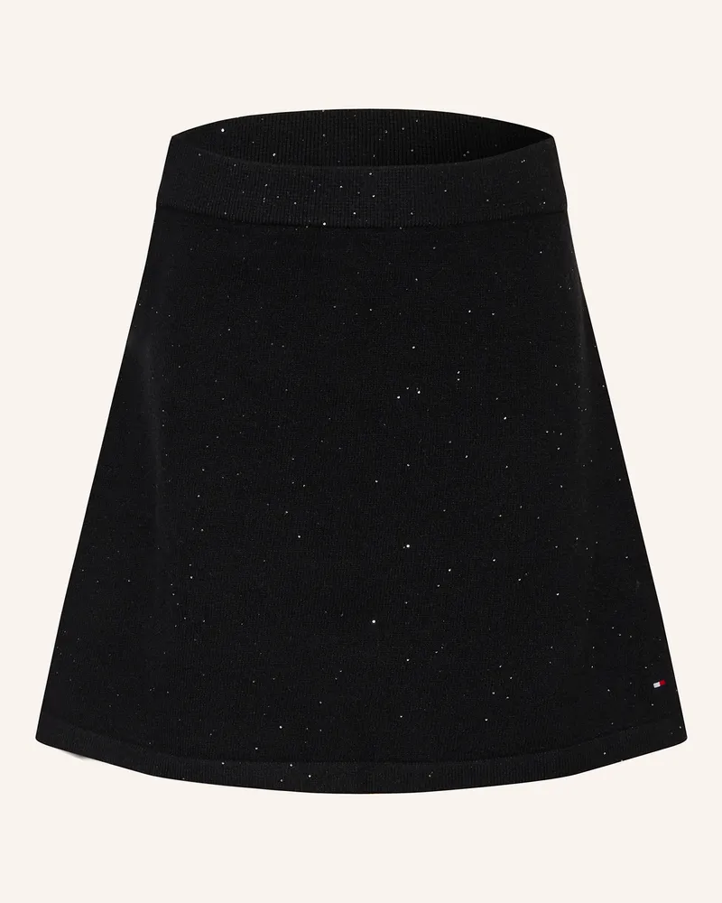 Tommy Hilfiger Strickrock mit Pailletten Schwarz