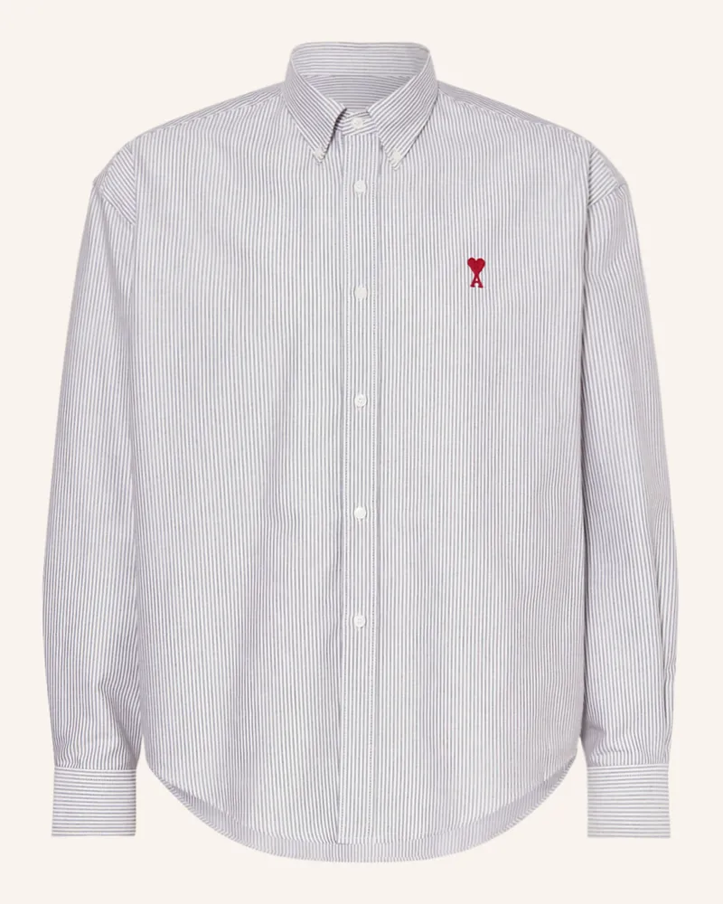 AMI Paris Hemd Comfort Fit weiss Grau