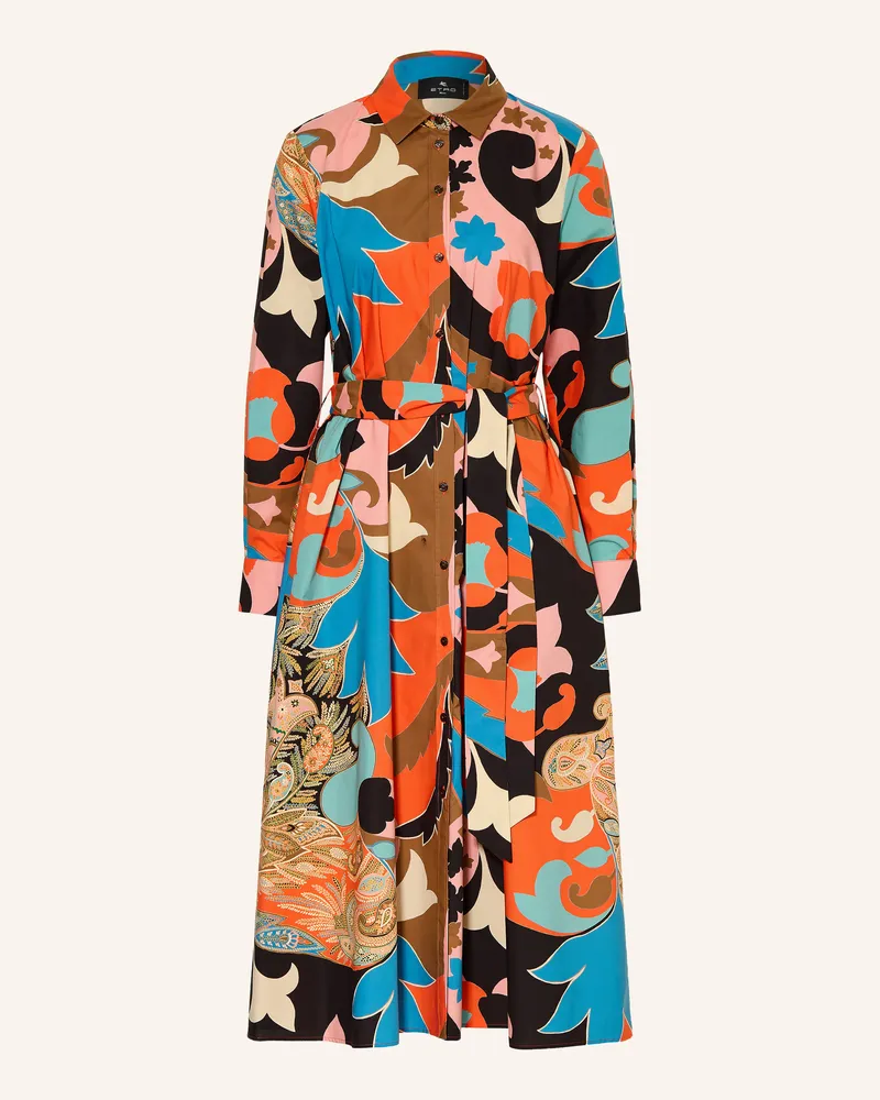 Etro Hemdblusenkleid Hellrot
