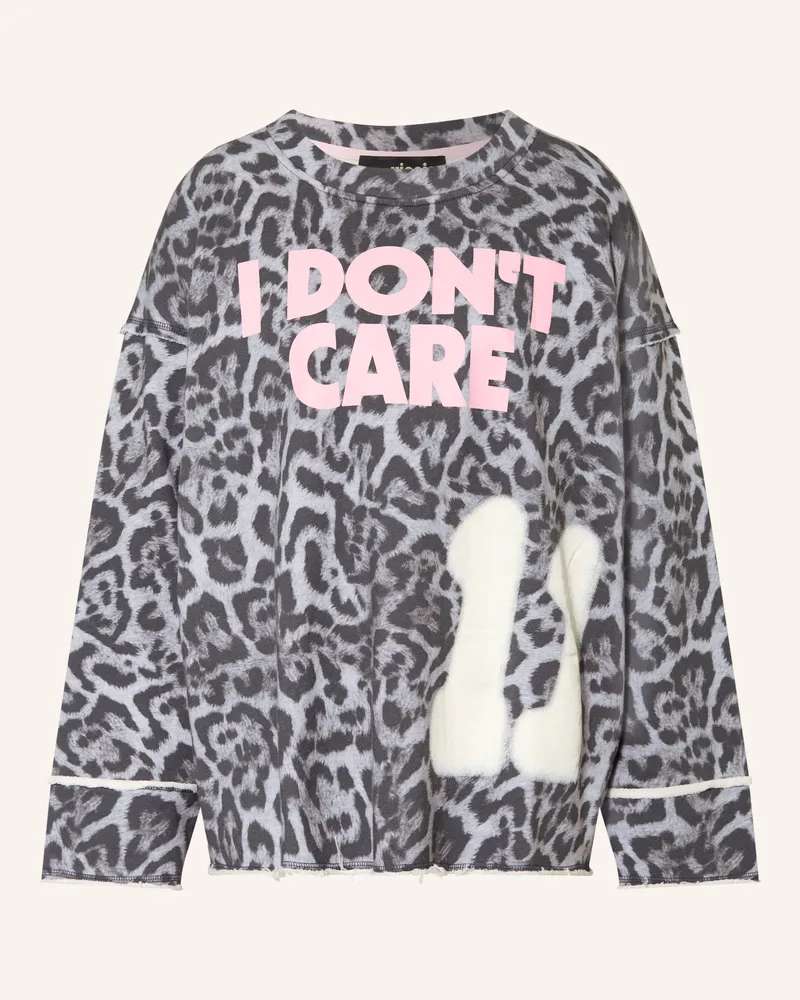 Yippie Hippie Oversized-Sweatshirt grau Dunkelgrau