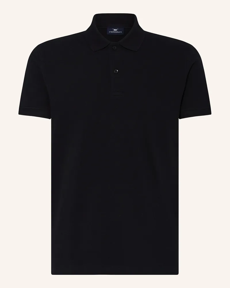 Strokesman's Strokesman Piqué-Poloshirt schwarz Schwarz