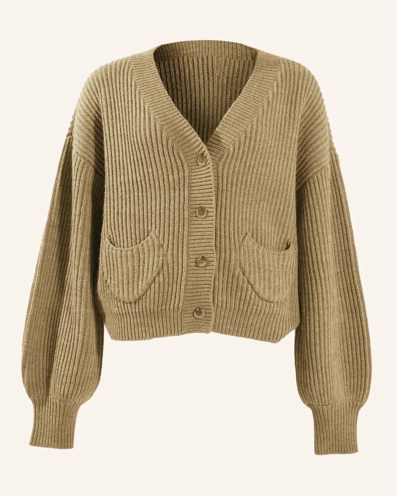 ADLYSH Jacke RIPPSTRICK CARDIGAN MIT WOLLE Braun