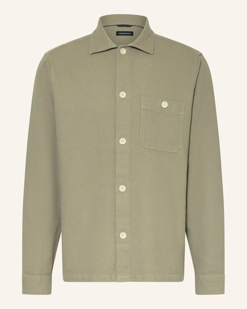 Strokesman's Piqué-Hemd Comfort Fit braun Khaki