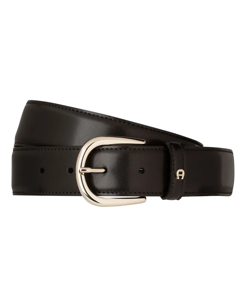 Aigner Ledergürtel schwarz Schwarz